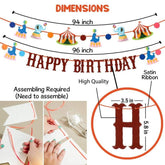 PartyCorp Circus Carnival Themed Happy Birthday Wall Banner Decoration for Kids, Birthday Party Supplies